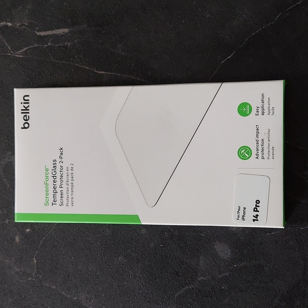 New Belkin Screen force Tempered Glass Screen Protector for iPhone 14 Pro 2-Pack